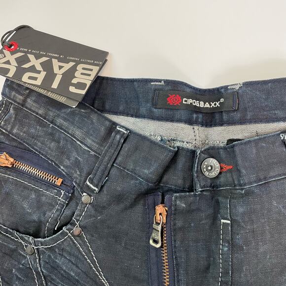 NWT Cipo & Baxx Men's Size 40x34 Zipp Jeans Dark Wash - Picture 3 of 7